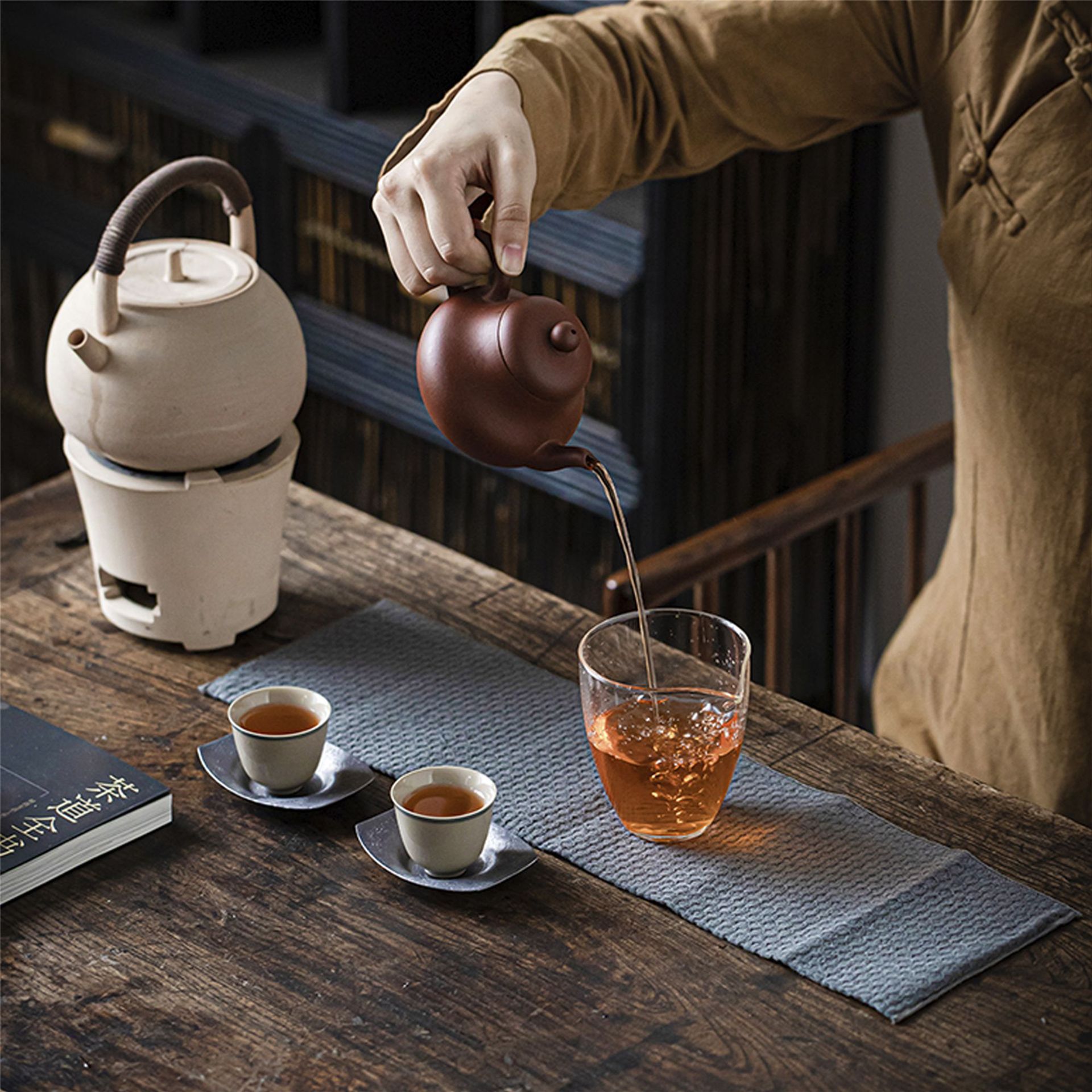 新中式茶巾禅意纯棉桌布