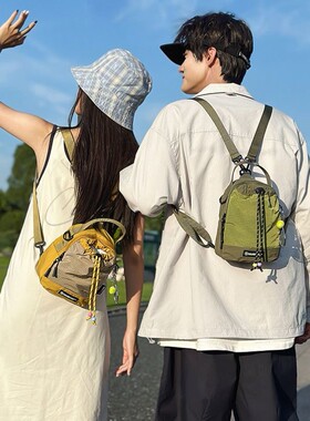 多功能露营双肩小背包女斜挎包包户外运动骑行水壶包轻量化手机包