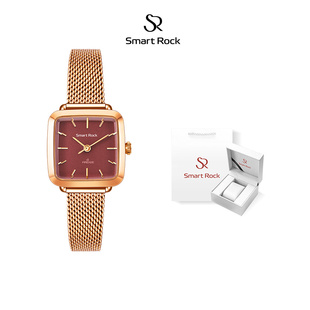 Smart 小眾輕奢酒心小方糖安可拉紅石英表送女友禮物 Rock手表女款