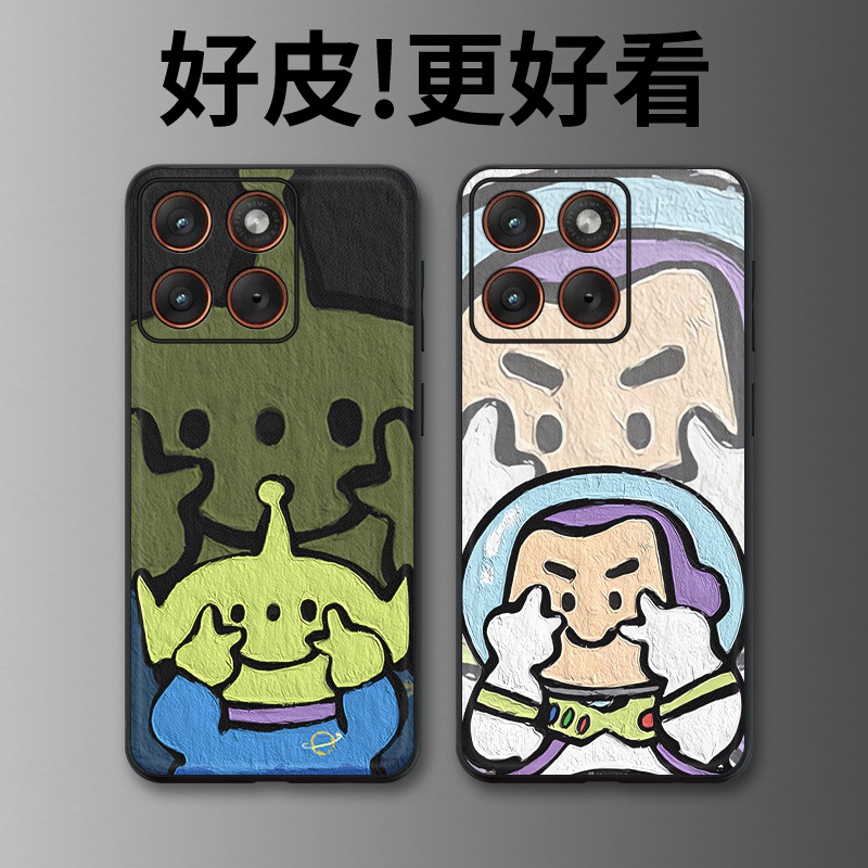 比耶宇航员适用摩托罗拉X70Air手机壳Edge60Pro皮革Edge60s个性X50Ultra潮牌Edge60全包X30Pro防摔S30保护套