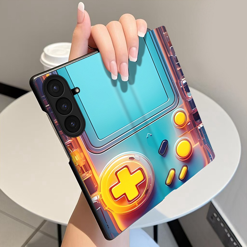 游戏机适用三星ZFold7手机壳翻盖皮套ZFold6全包中轴铰链ZFold5折叠屏w25磁吸w24智能休眠Galaxy保护套