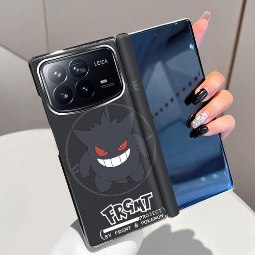 黑灰皮卡适用小米MixFold4手机壳磁吸中轴全包铰链Mix Fold4折叠屏电镀手机套Fold4高级新款超薄防摔保护套