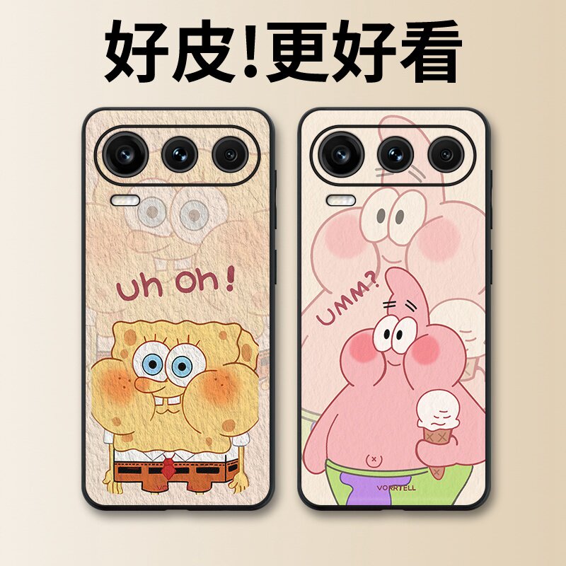 海绵宝宝适用荣耀600Pro手机壳皮革纹600个性500/500Pro高级400Pro潮牌300Ultra全包200Pro防摔100保护套
