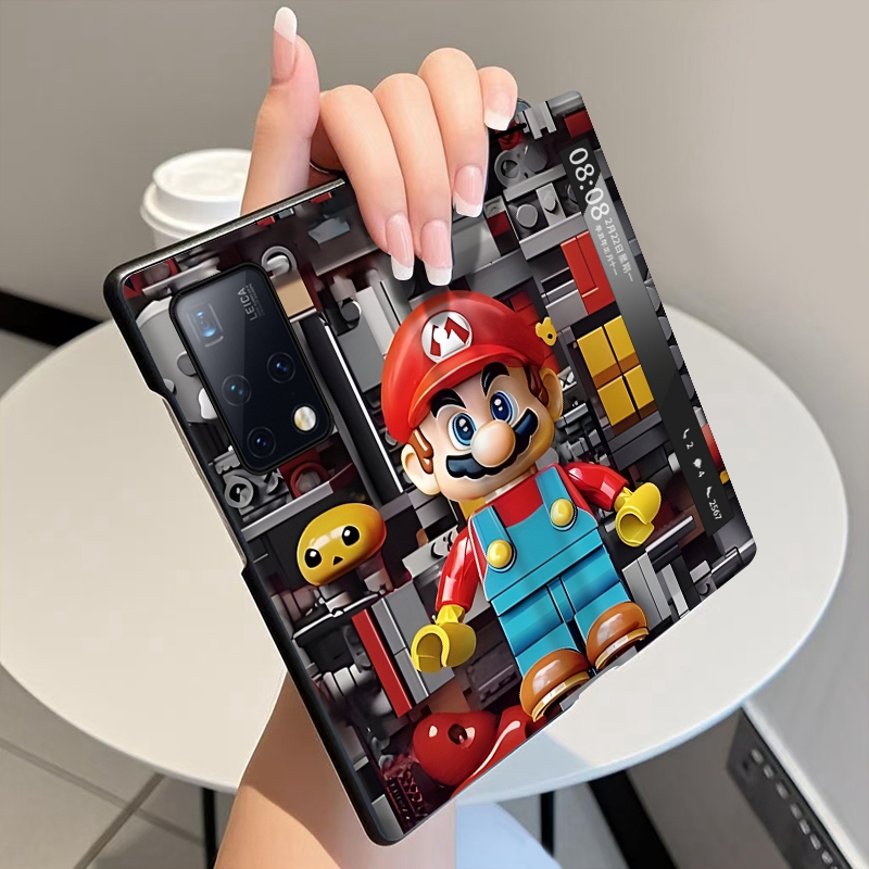 机械马里奥适用华为MateX2手机壳翻盖全包中轴铰链皮套MateX2折叠屏手机套典藏版智能视窗磁吸新款防摔保护套