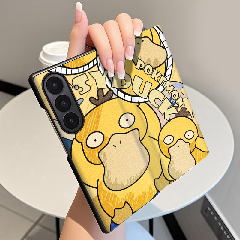 可达鸭适用三星ZFold7手机壳翻盖皮套ZFold6全包中轴铰链ZFold5折叠屏Galaxyw25磁吸智能休眠w24保护套