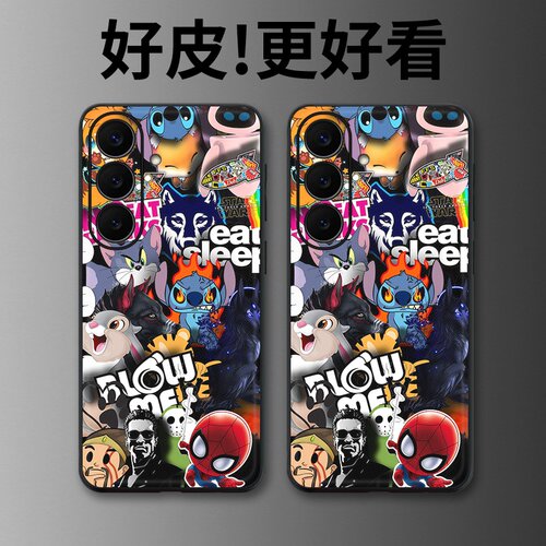 卡通大集合适用三星S26手机壳皮革纹S25+个性S26Ultra全包S25edge潮牌S24新款S23FE防摔S22+男女S21保护套