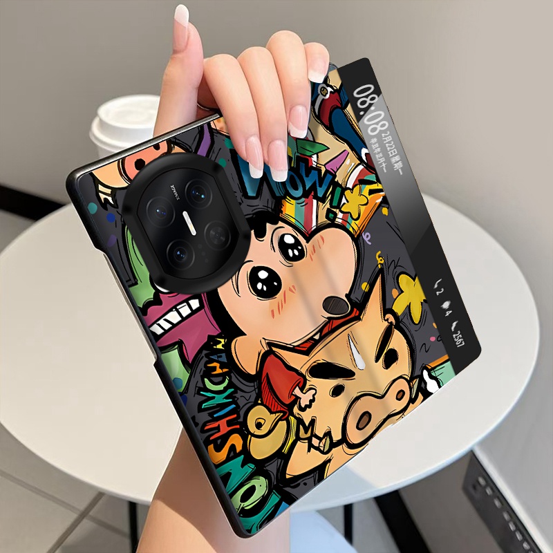 涂鸦蜡笔适用华为MateX7手机壳翻盖全包皮套MateX6折叠屏磁吸智能视窗MateX5中轴MateX3铰链MateX2保护套