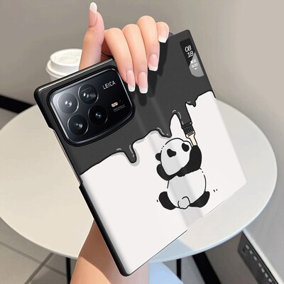 奶油熊猫适用小米MIXFold4手机壳翻盖皮套全包中轴铰链MIX Fold4折叠屏保护套磁吸休眠唤醒智能视窗防摔