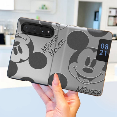 渐变米奇适用小米18Fold手机壳翻盖皮套全包防摔智能视窗18Fold阔折叠屏保护套高级奢华个性潮牌手机套