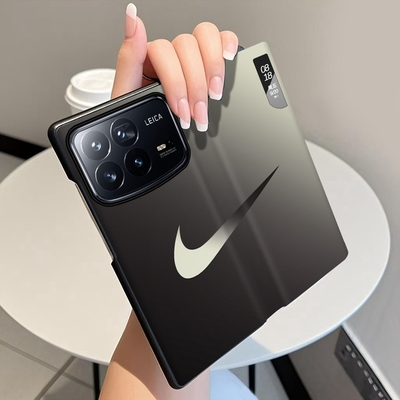 渐变北面适用小米MixFold4手机壳翻盖全包中轴铰链皮套Mix Fold4折叠屏手机套磁吸智能视窗Fold4防摔保护套