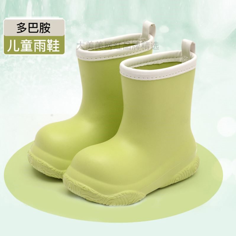 2026多巴胺儿童雨鞋女童现货EVA轻便防滑短筒男童宝宝加绒雨靴