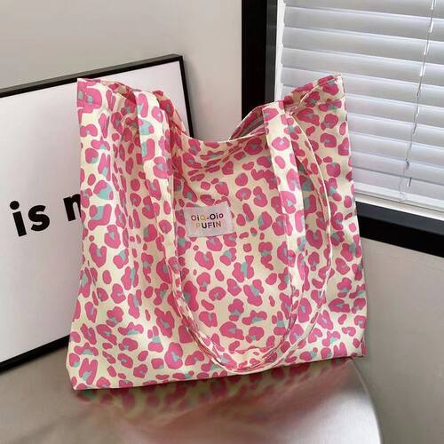 高品质田园风碎花粉色单肩包百搭ins帆布包大容量女生外出购物袋