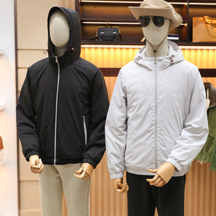 绵羊毛混纺秋冬男轻暖基础防风连帽棉服外套 柜子3.1W 意式 典范