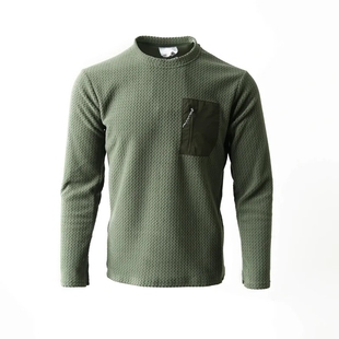 高颜值水波纹高端男户外情侣秋冬抓绒衣 圆领来了 穿搭 神品