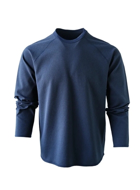 AIRBOX系列！重磅260克华夫格！春秋情侣款肌理休闲运动长袖T恤衫