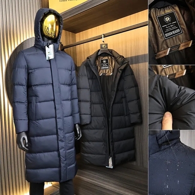 防风放泼水冬男女连帽长款羽绒服