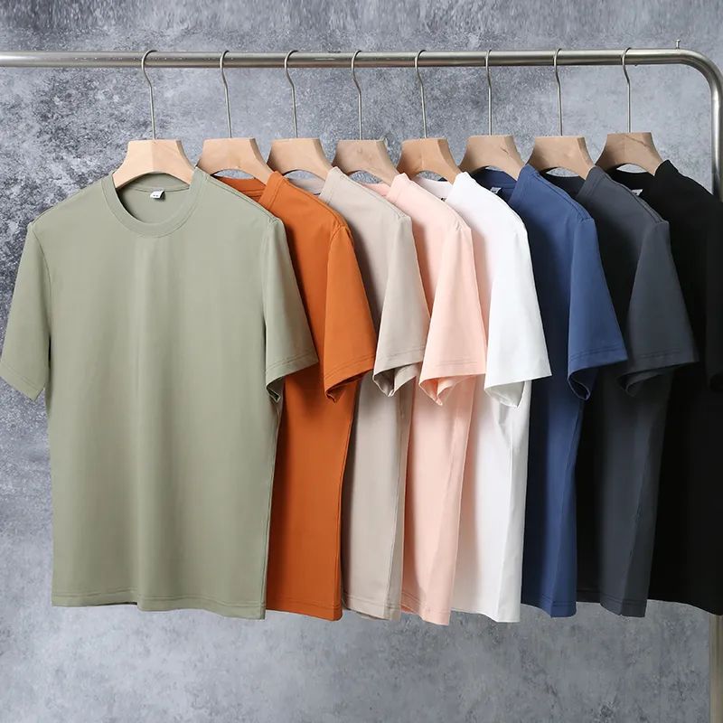 微阔版型男士夏季纯色打底短袖T