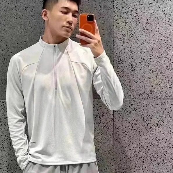 男士情侣户外半拉链速干长袖T恤
