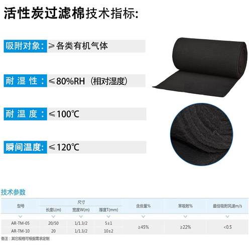 厂家直销活性炭纤维状过滤器 黑色活炭纤维毯 活性过滤空气过滤棉