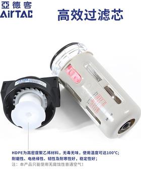 亚德客气动气源过滤器BF2000/3000/4000处理器油水颗粒物分离器