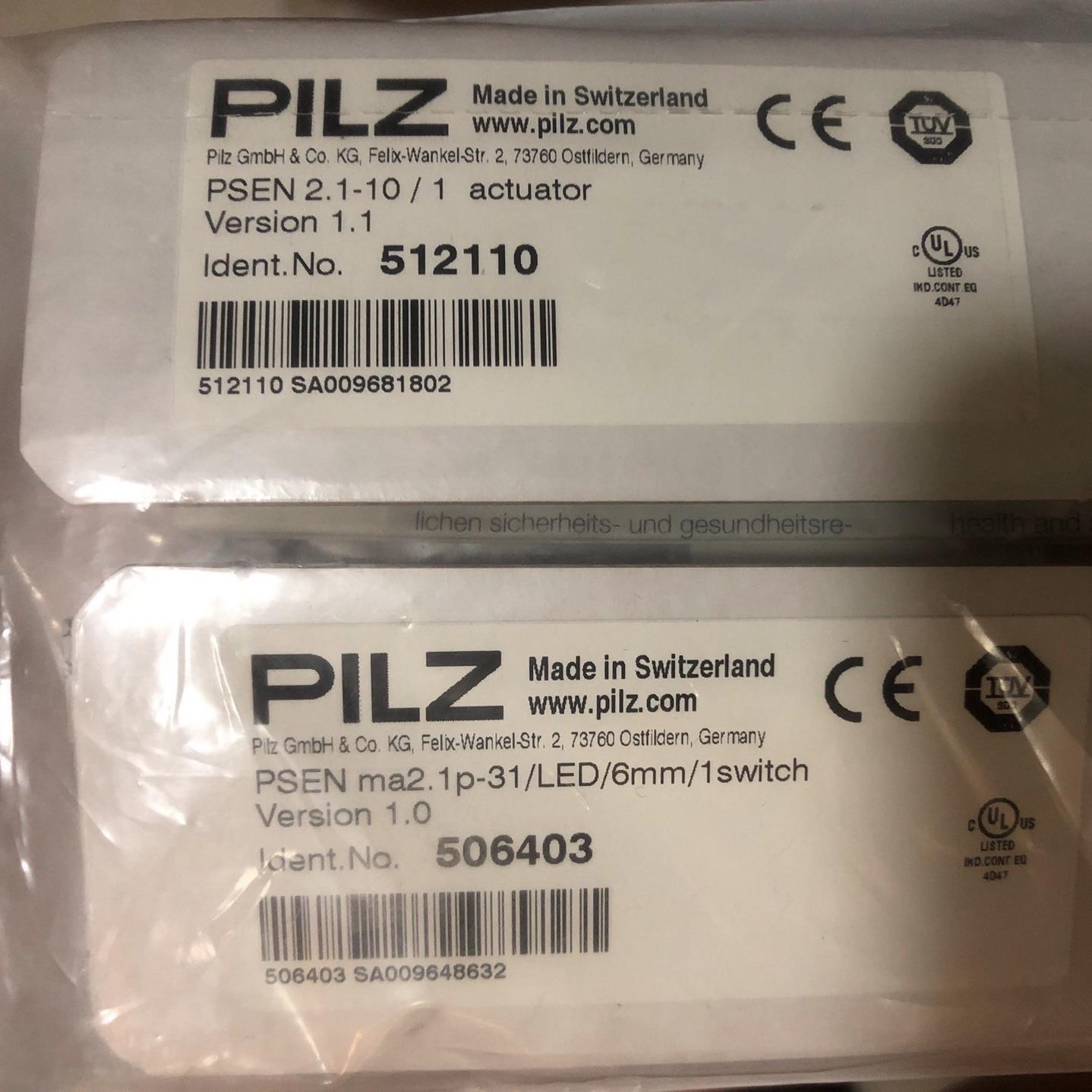 现货506403+512110皮尔兹506408 PSEN ma2.1P-31 PiLZ安全开关52