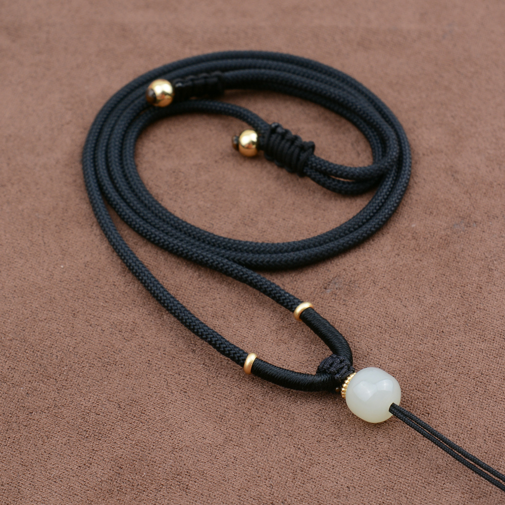 手工编织吊坠挂绳粗款男士翡翠