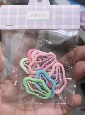 名创优品miniso彩点袋装10只装儿童发夹随机一个可爱时尚ins