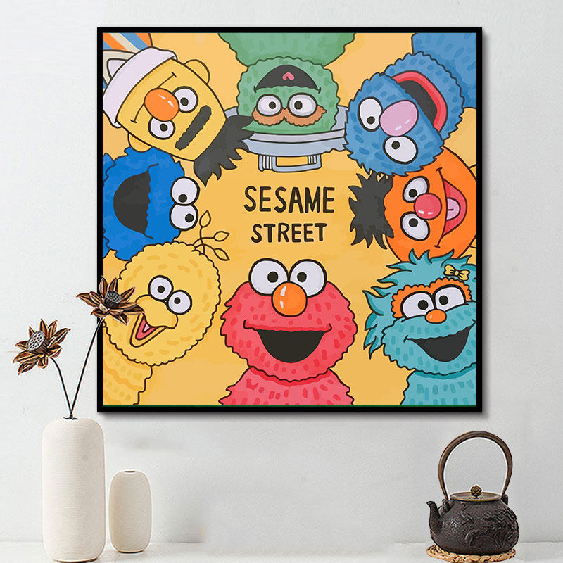 kaws 儿童卡通动漫diy数字油画 手绘填充涂色丙烯油彩画 自己画