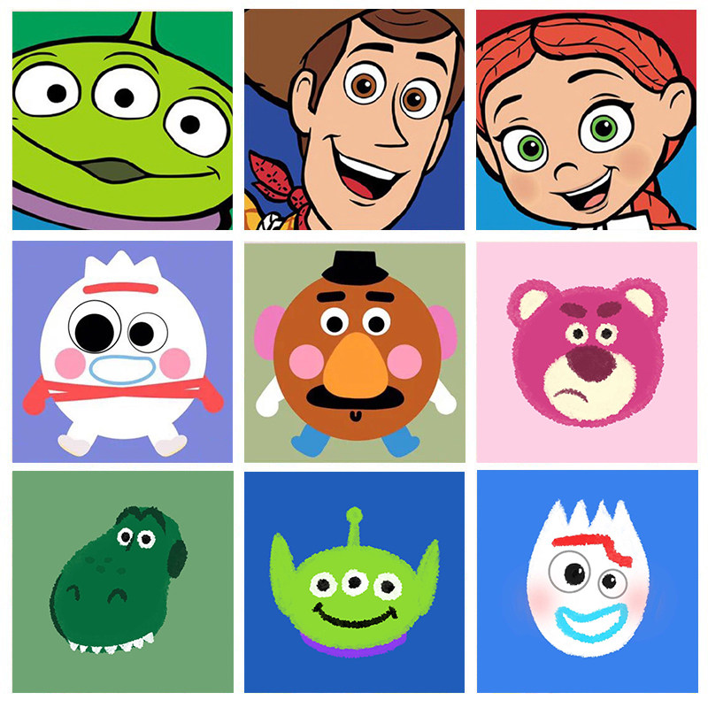 玩具总动员diy数字油彩画 儿童卡通动漫手绘填色油彩画 巴斯光年