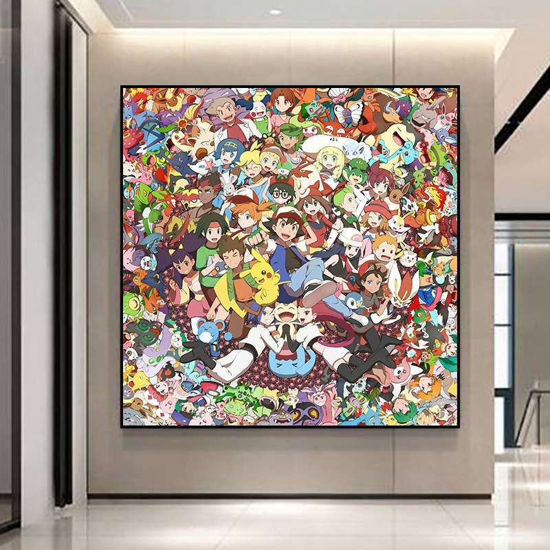 精灵宝可梦DIY数字油画皮卡丘