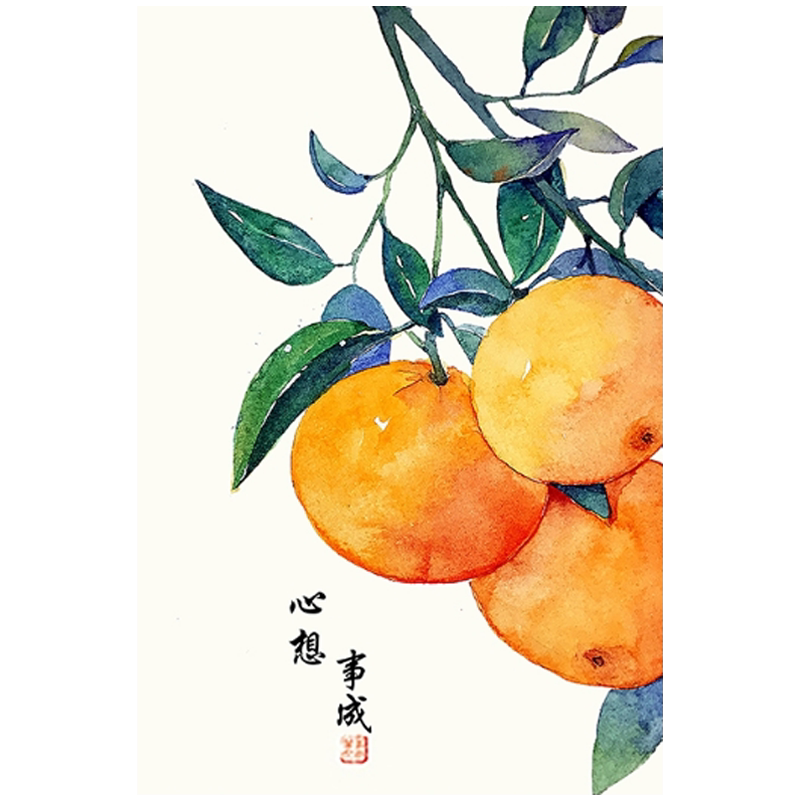 diy心想事成寓意手工填色油彩画