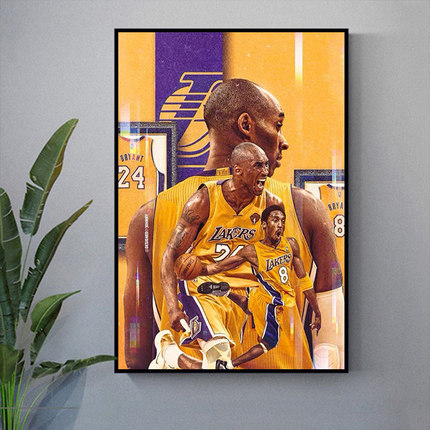 帅酷偶像科比diy数字油画 手工填色油彩画 NBA篮球男友生日礼物
