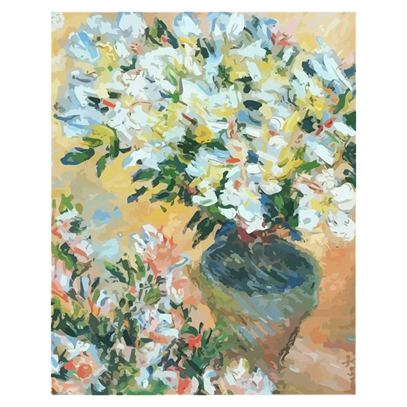 莫奈雏菊diy数字油画手绘填充