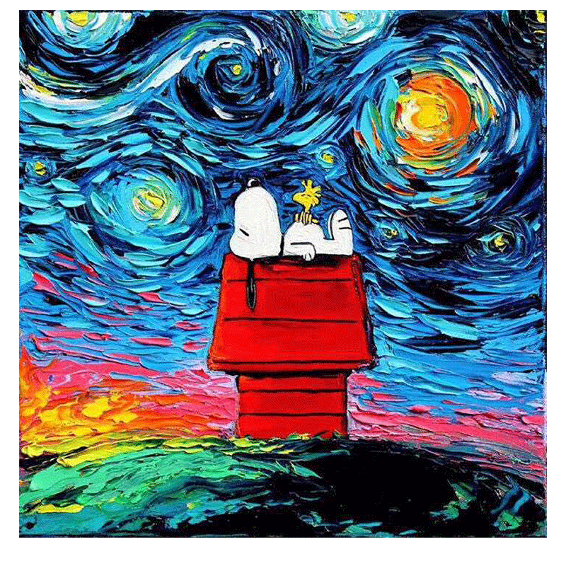 卡通动画史努比diy卧室画画画