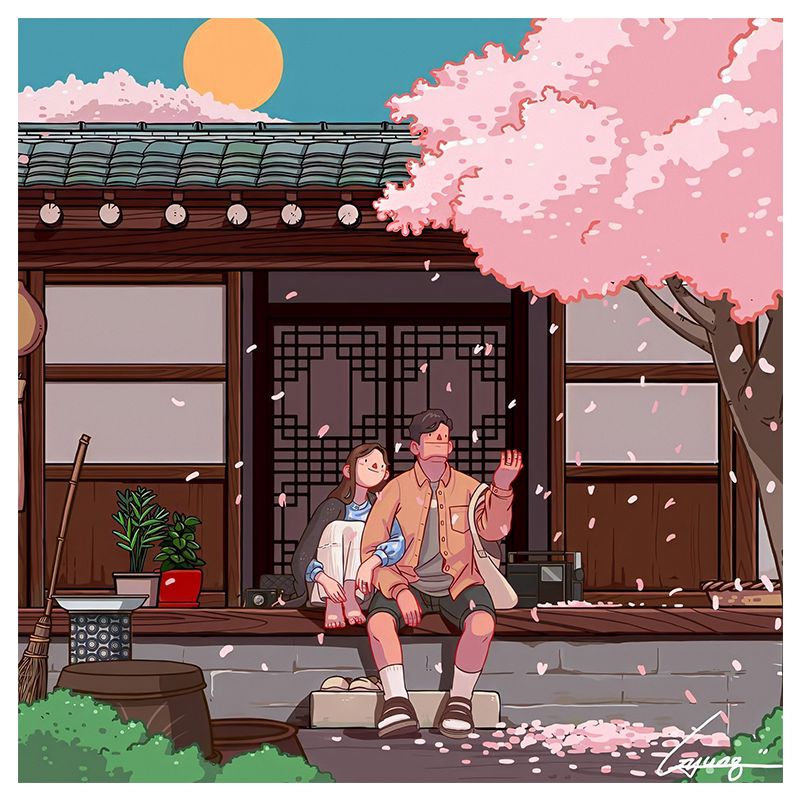 diy浪漫恋人韩式风格七夕油彩画