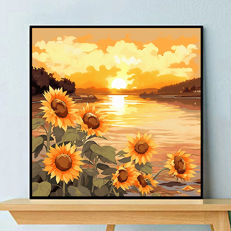 植物花卉海边风景diy数字油画