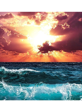 浩瀚大海风景波涛diy数字油画