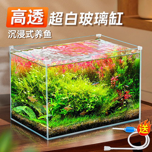 客厅超白玻璃小型金鱼斗鱼缸