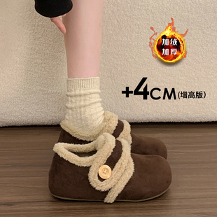 一脚蹬毛毛鞋 加绒加厚勃肯鞋 保暖棉鞋 冬季 外穿雪地靴子 女2025新款