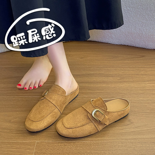 杨幂同款老钱风复古勃肯拖鞋女