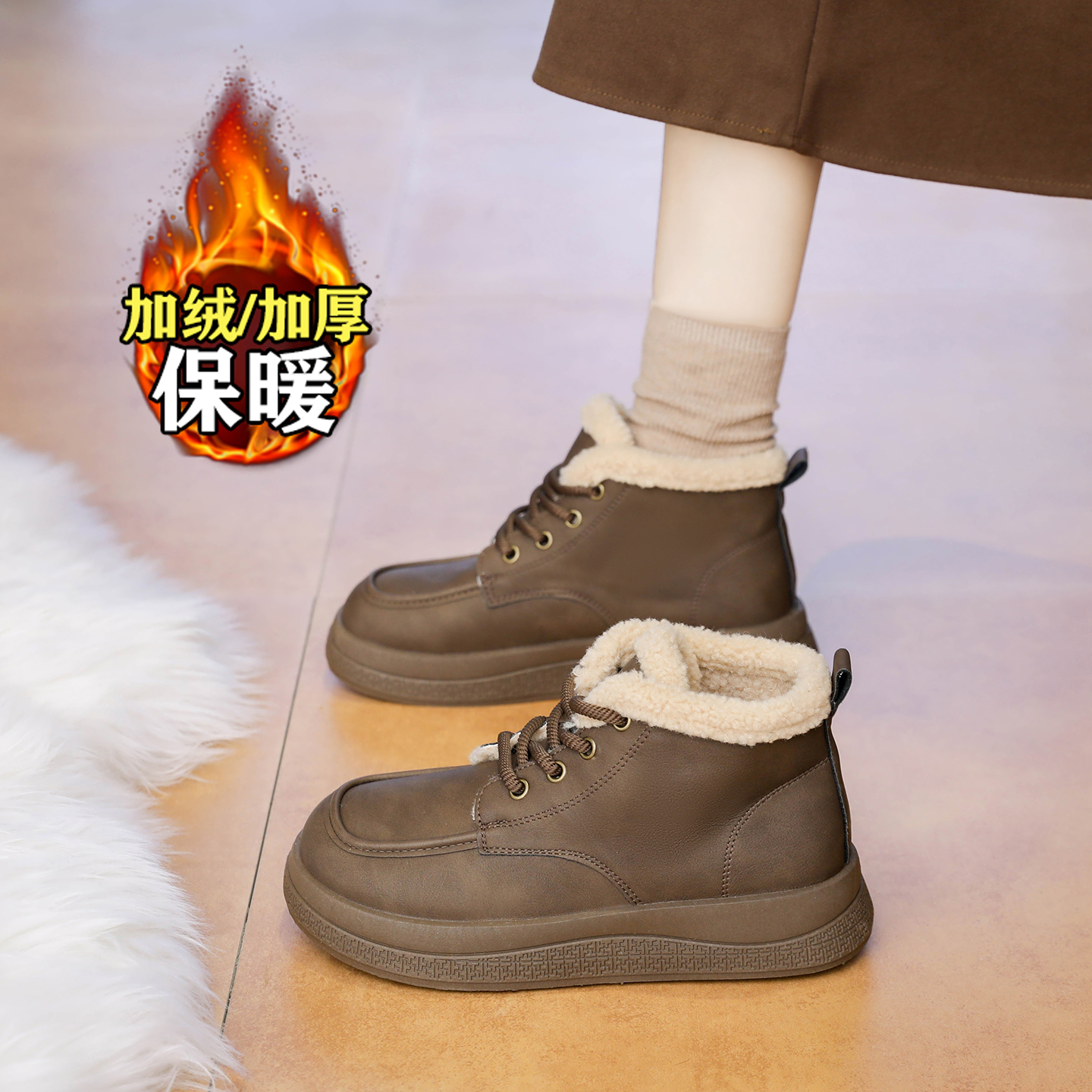 【赵露思同款】巨好看加绒棉鞋女