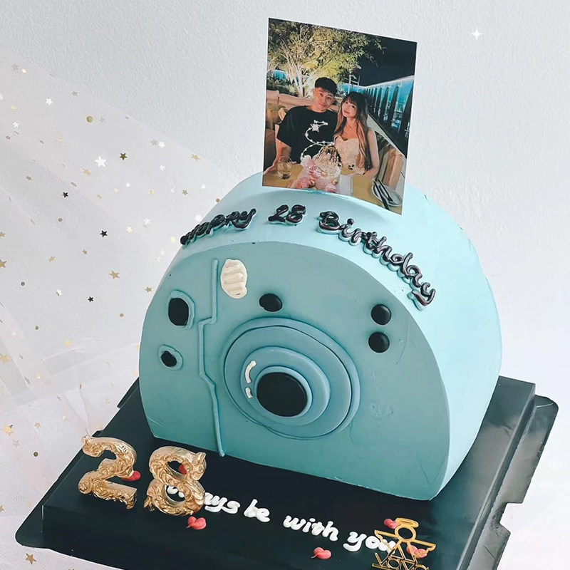 照相机蛋糕生日蛋糕同城配送全国定制打印照片闺蜜情侣纪念日周年