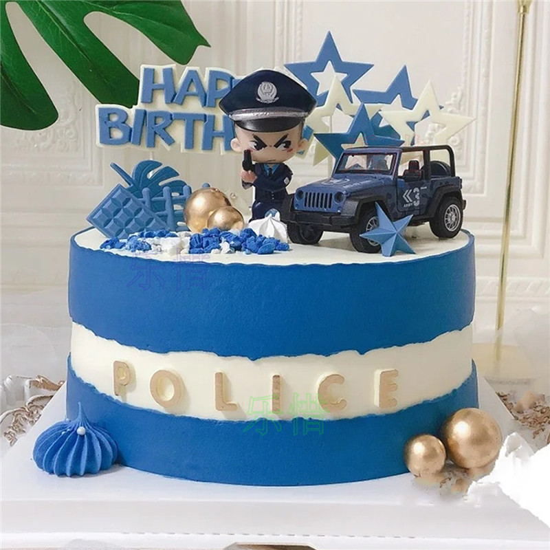 新款警察生日蛋糕交警刑警女警警车公安蛋糕创意定制全国同城配送