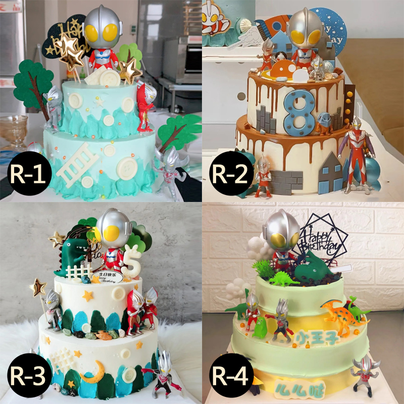 网红双层奥特曼生日蛋糕创意卡通儿童男周岁全国同城配送广州上海