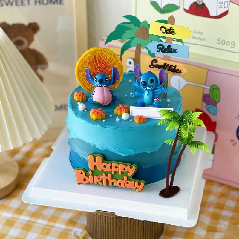 史迪仔蛋糕网红创意定制生日蛋糕全国同城配送上海卡通送女神闺蜜