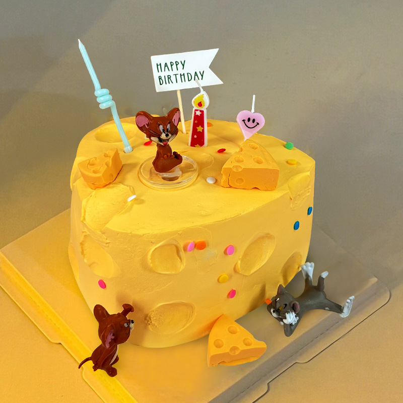 猫和老鼠生日蛋糕汤姆杰瑞卡通芝士造型儿童上海全国同城配送男女