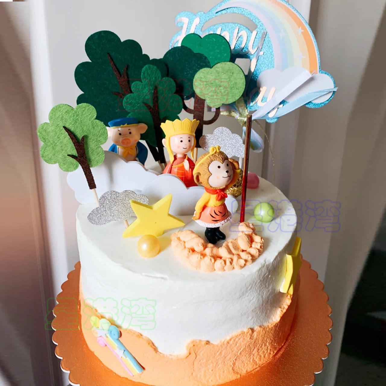 西游记生日蛋糕同城唐僧孙悟空猪八戒沙和尚白龙马师徒全国配送