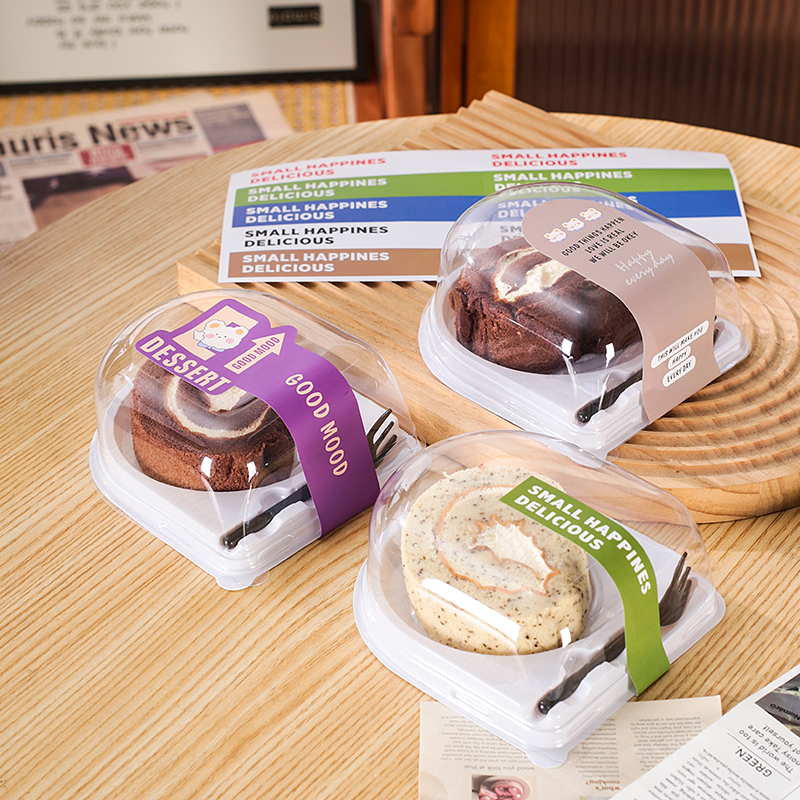 蛋糕卷盒带小叉子单个装