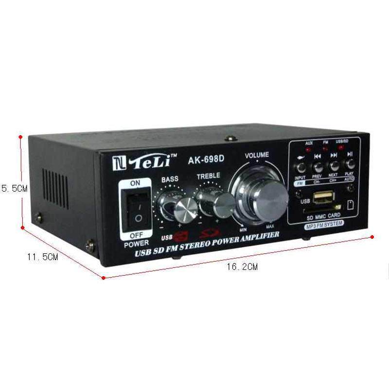 迷你小功放机 家用220V12伏车载USB插卡2.0音频功率放大器 带收音