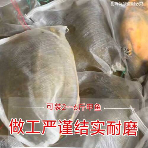 加密甲鱼专用网袋装一只2至6斤甲鱼尼龙网兜结实耐用防咬破小网袋